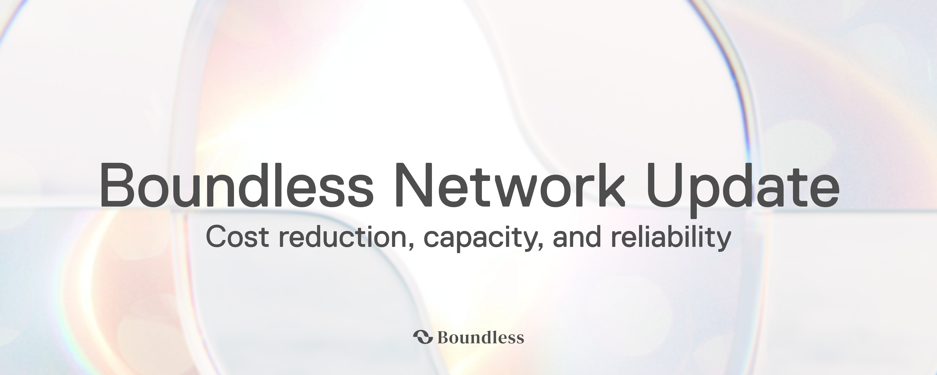 Boundless Network Update: Cost, Capacity, and Reliability
